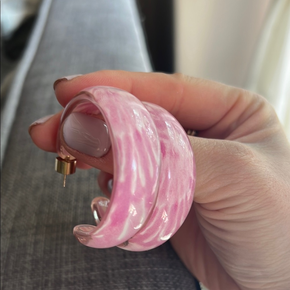Alison Lou Loucite Pink Tie Dye Jelly Hoop Earrings